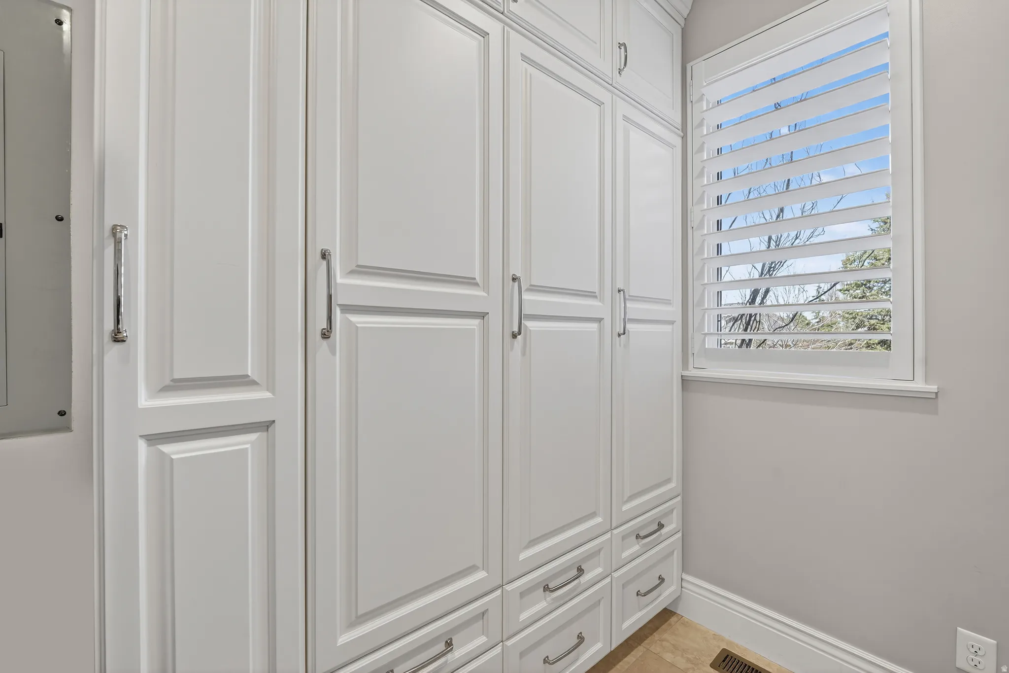 Closet with electric panel