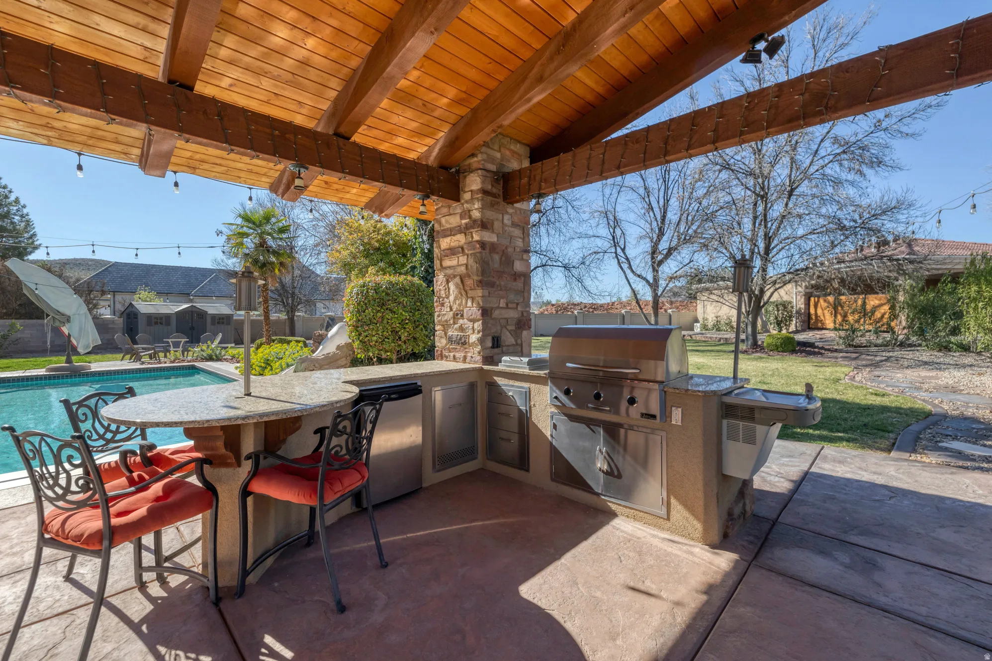 View of patio / terrace featuring exterior kitchen
