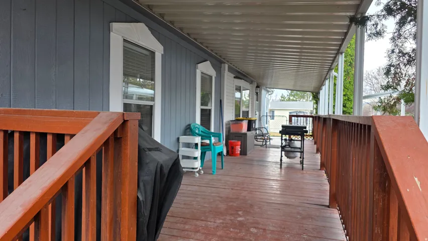 View of wooden deck