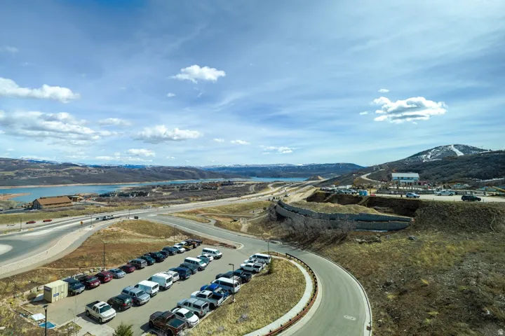 Aerial view of a mountainous background