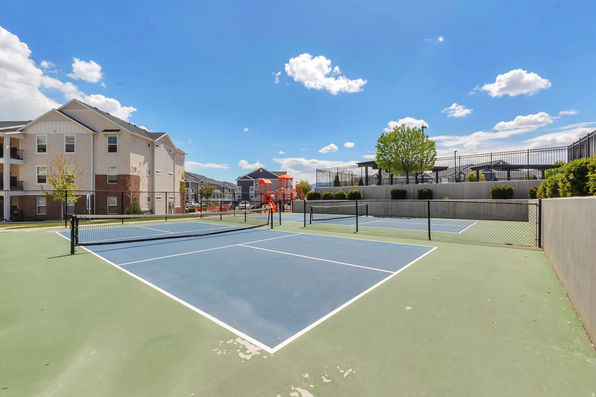 View of tennis court
