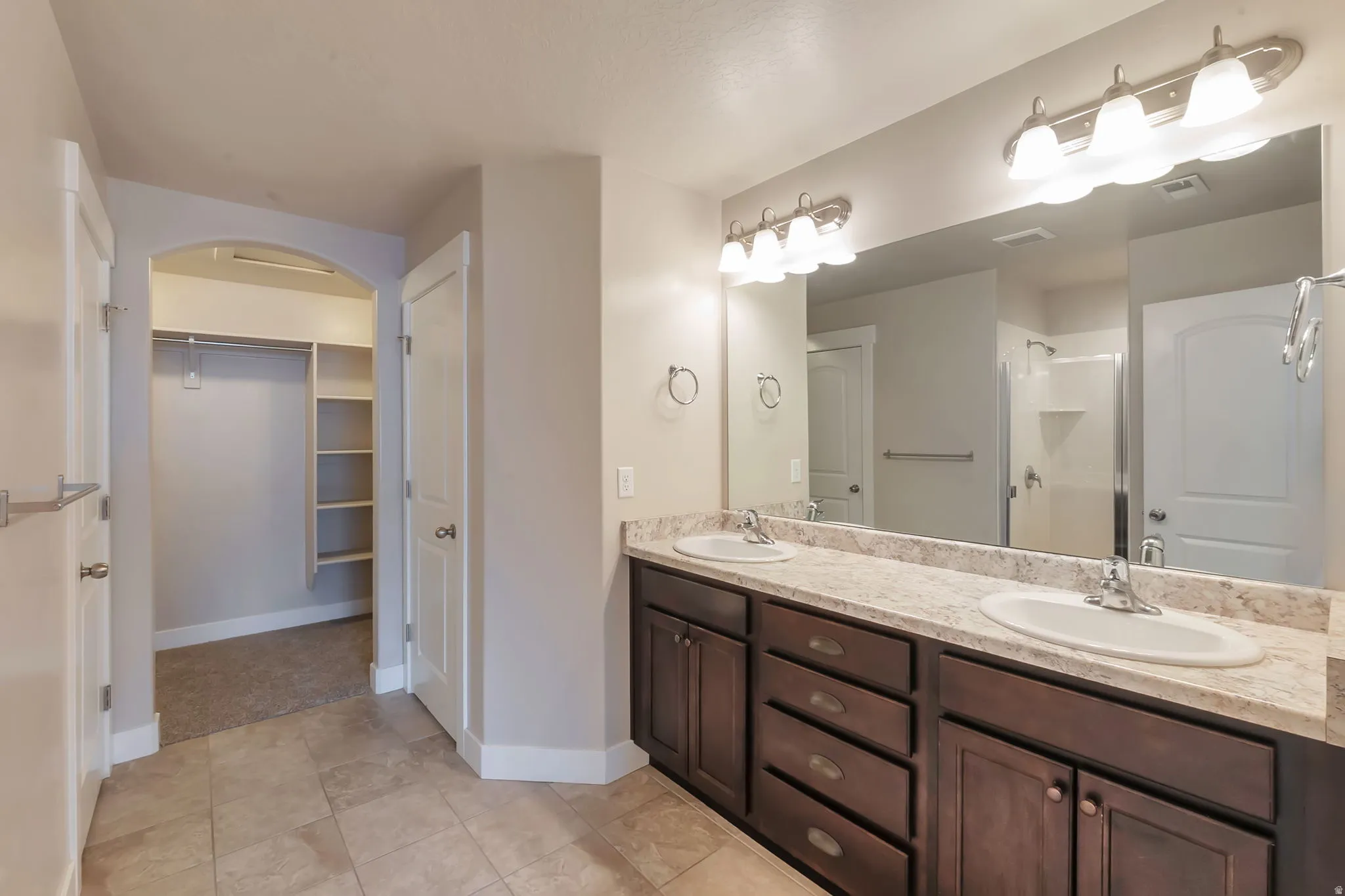 Primary bathroom with dbl vanity