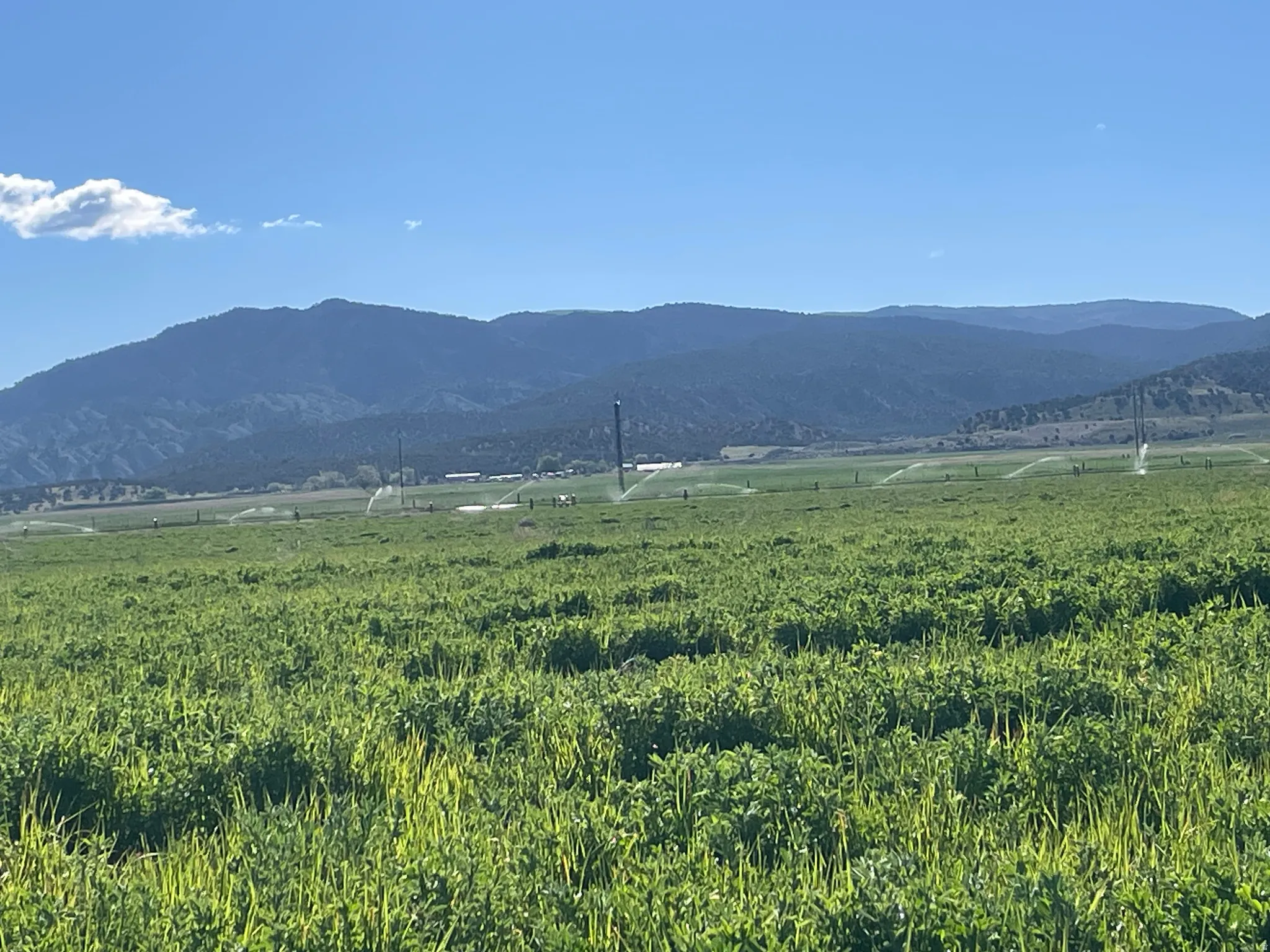 View of mountain background with rural landscape