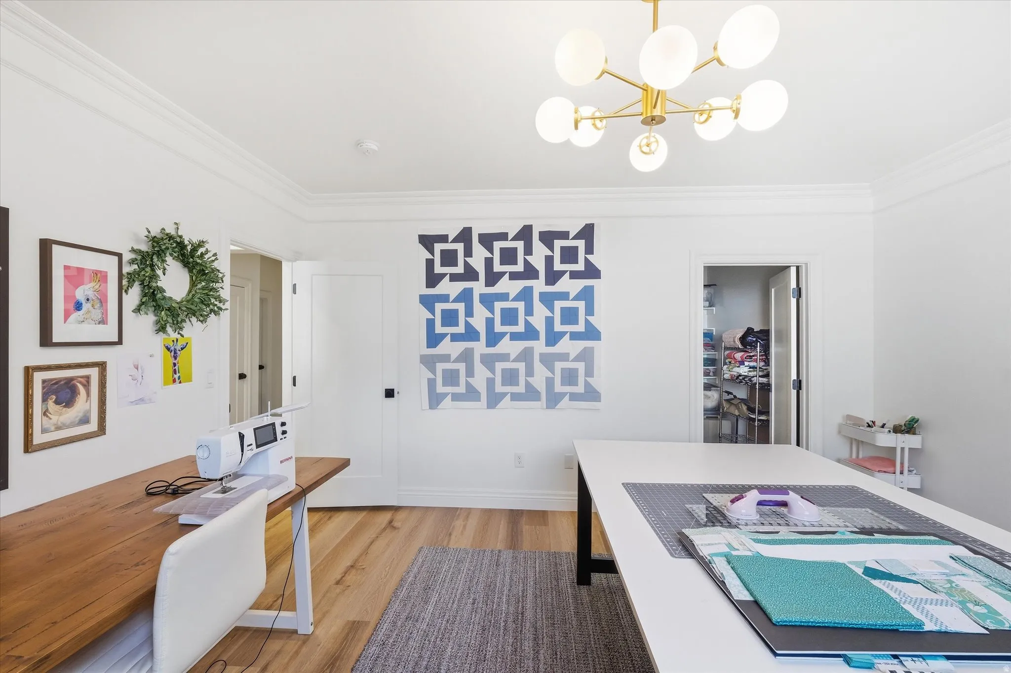 Bedroom or Craft Room with huge storage closet