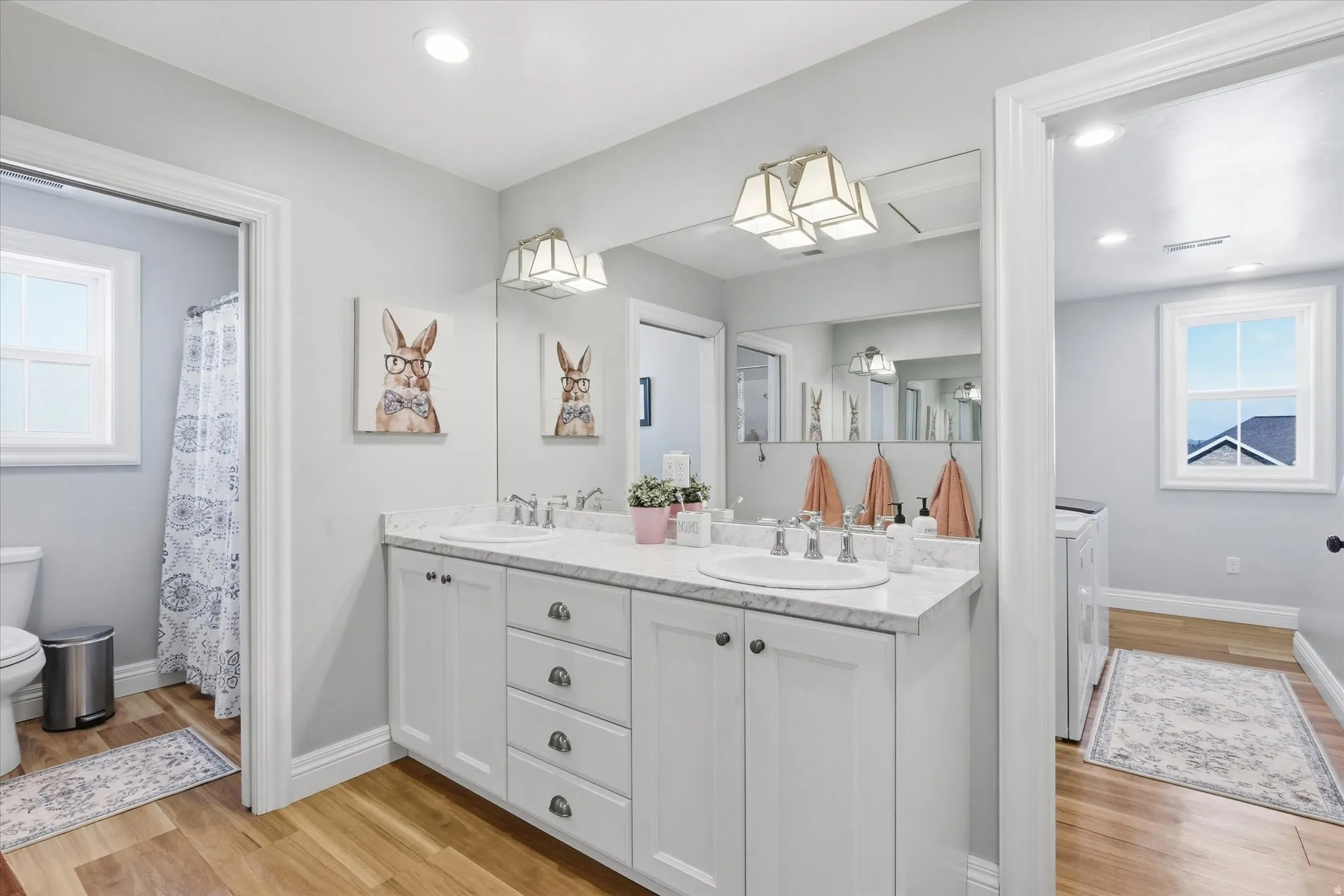 Bathroom with Double Vanity, Double Mirrors, Separate Bath/Toilet room