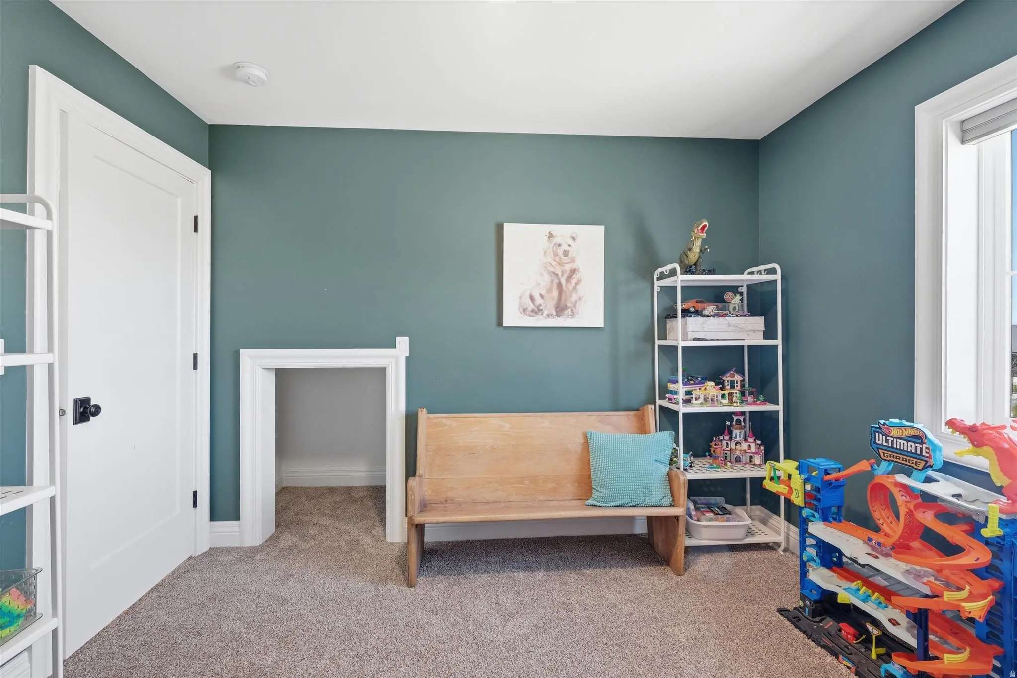 Recreation room featuring carpet floors