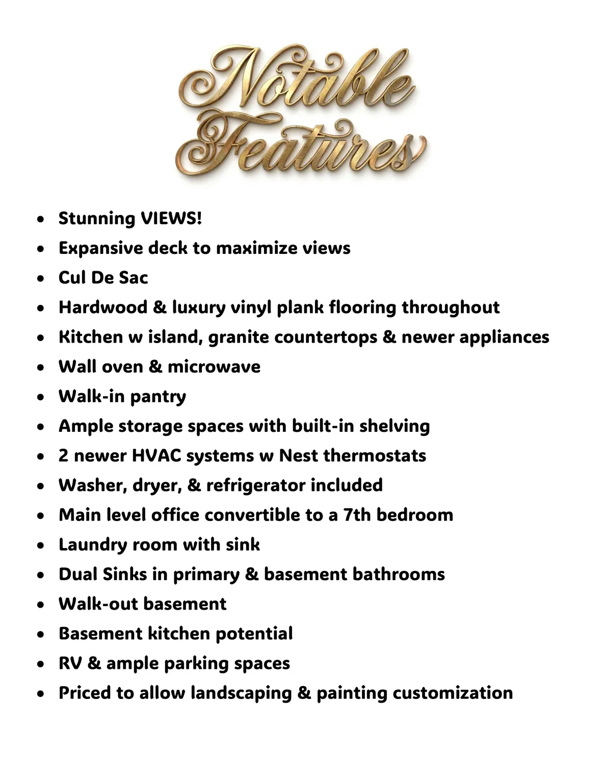 View of miscellaneous listing collateral