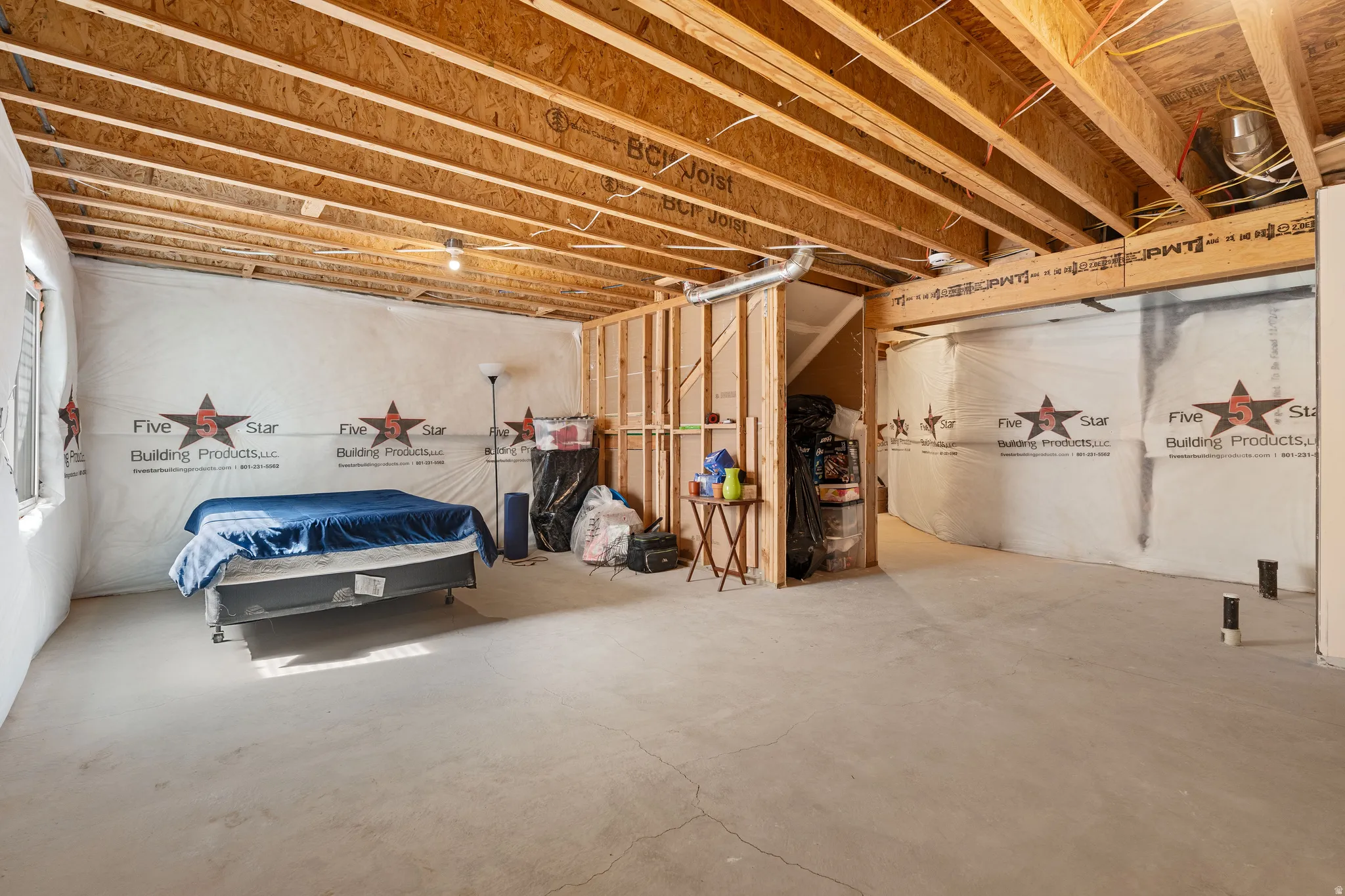 View of unfinished basement