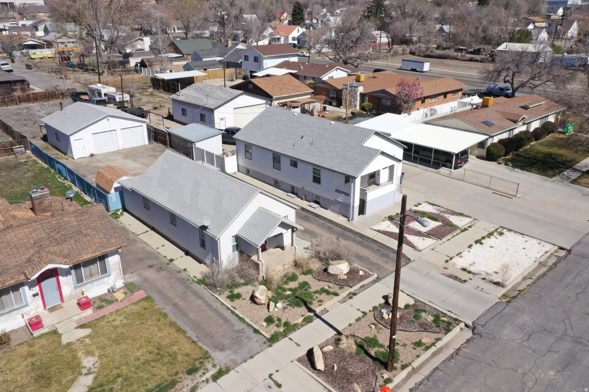 Aerial view of residential area