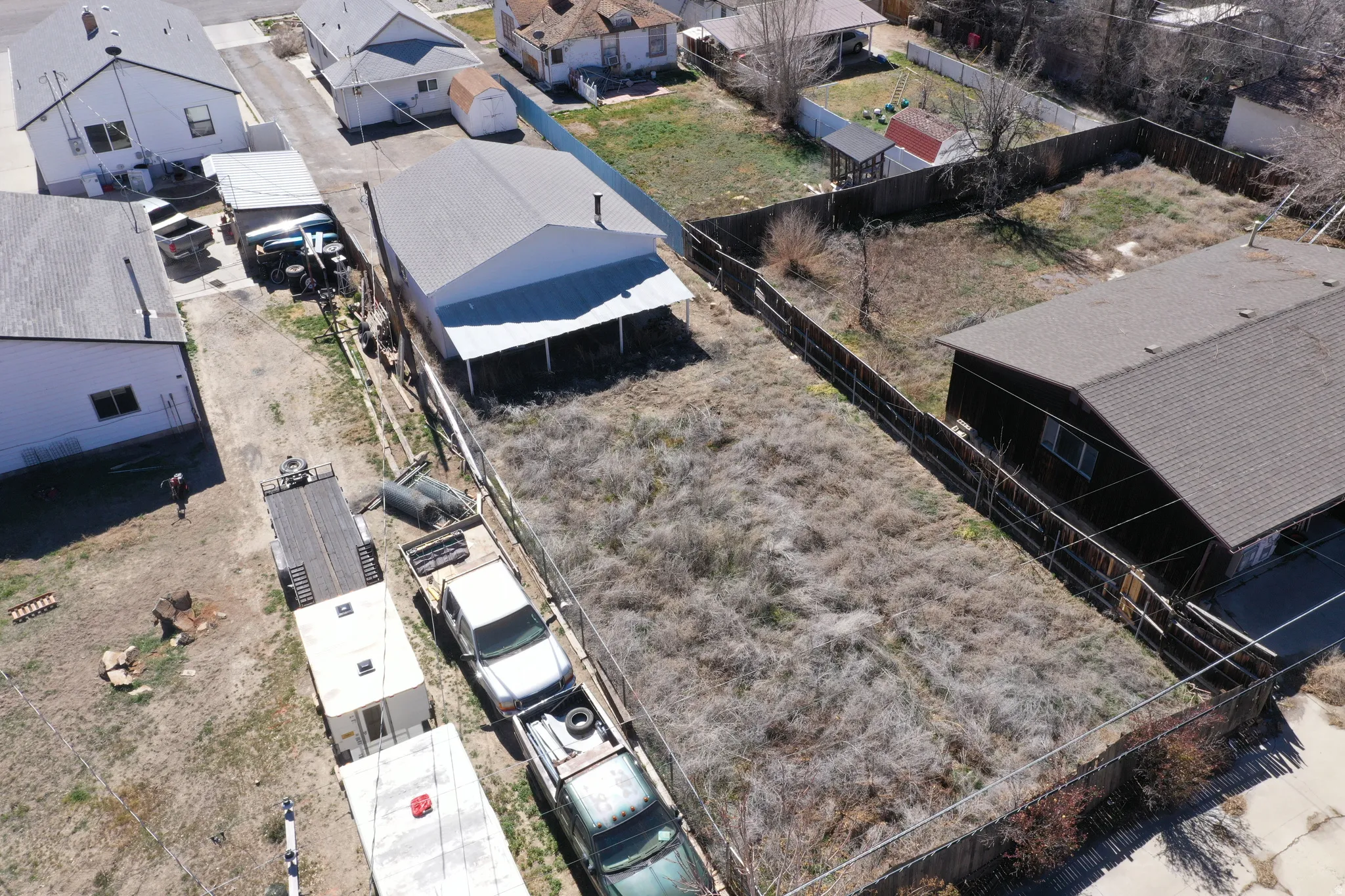 Aerial view of residential area