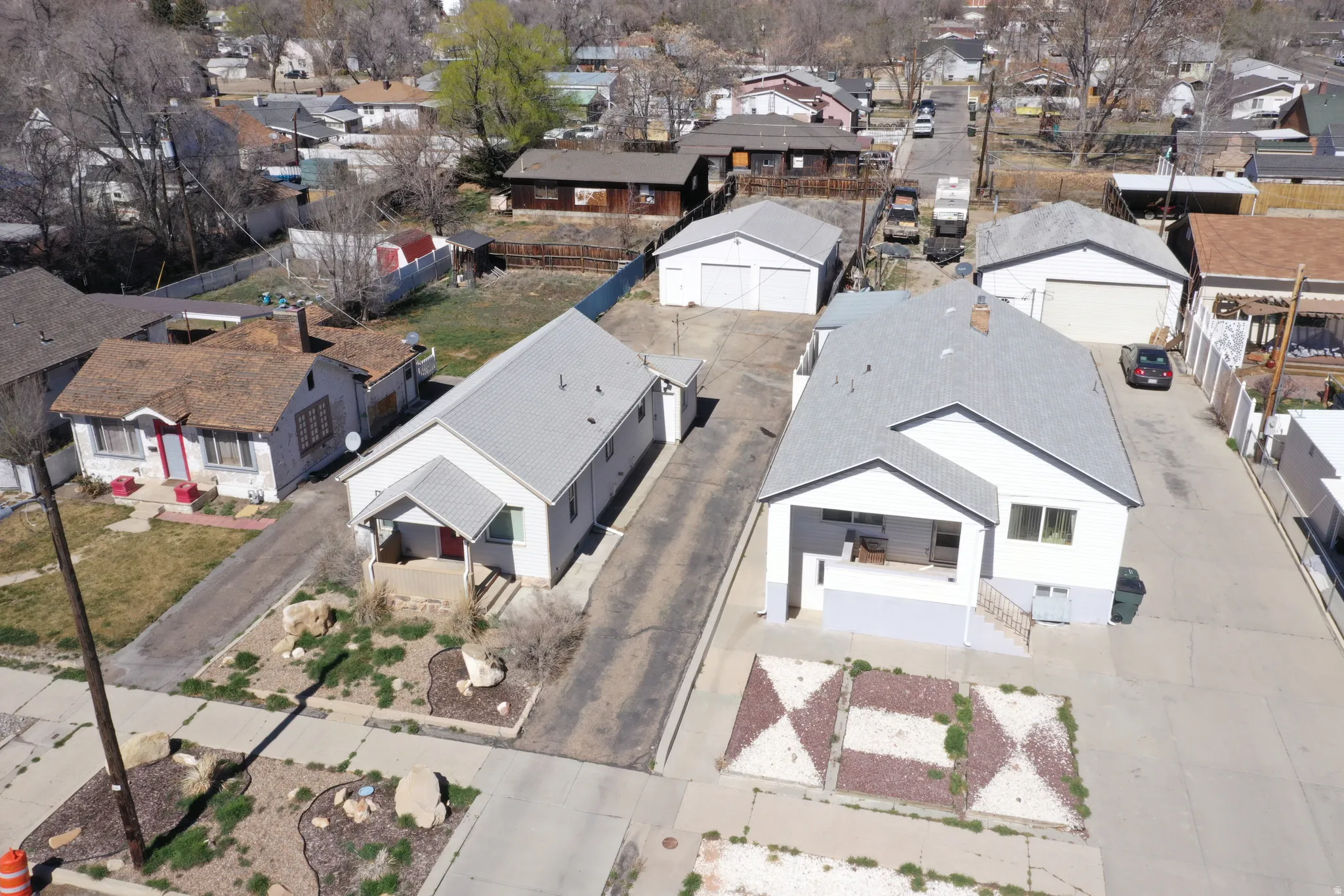 Aerial view of residential area