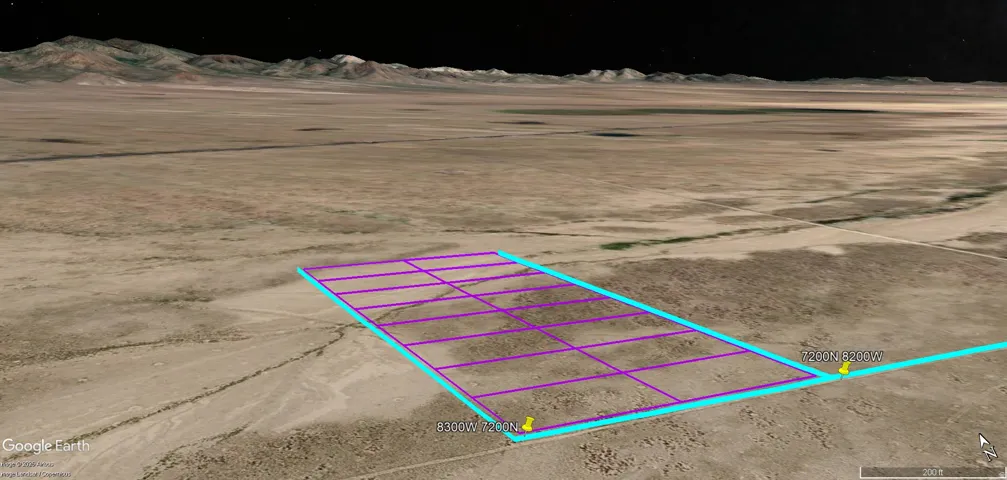 Aerial view of property's location featuring property parcel outlined