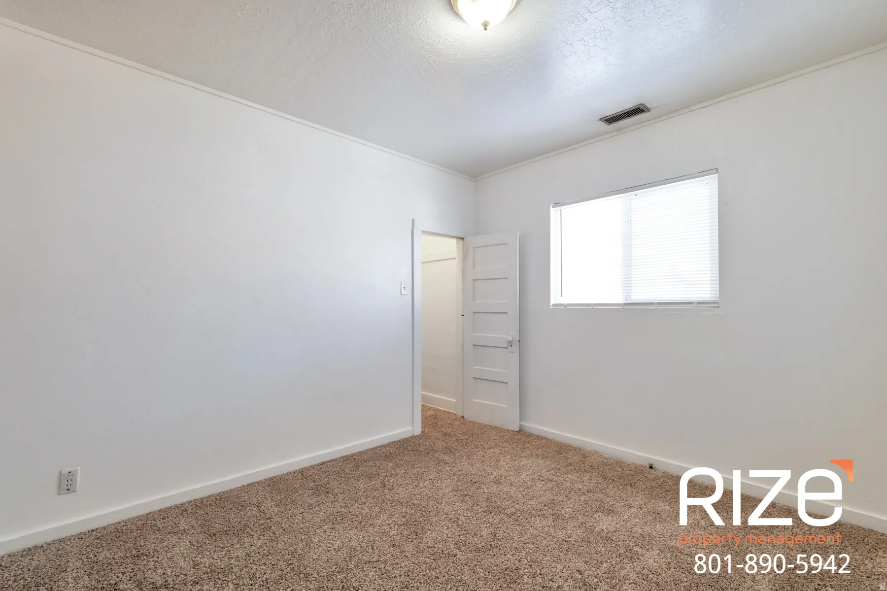 Carpeted empty room with baseboards and a textured ceiling