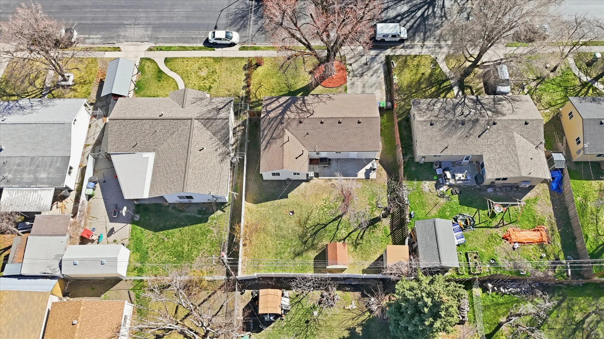 Aerial perspective of suburban area