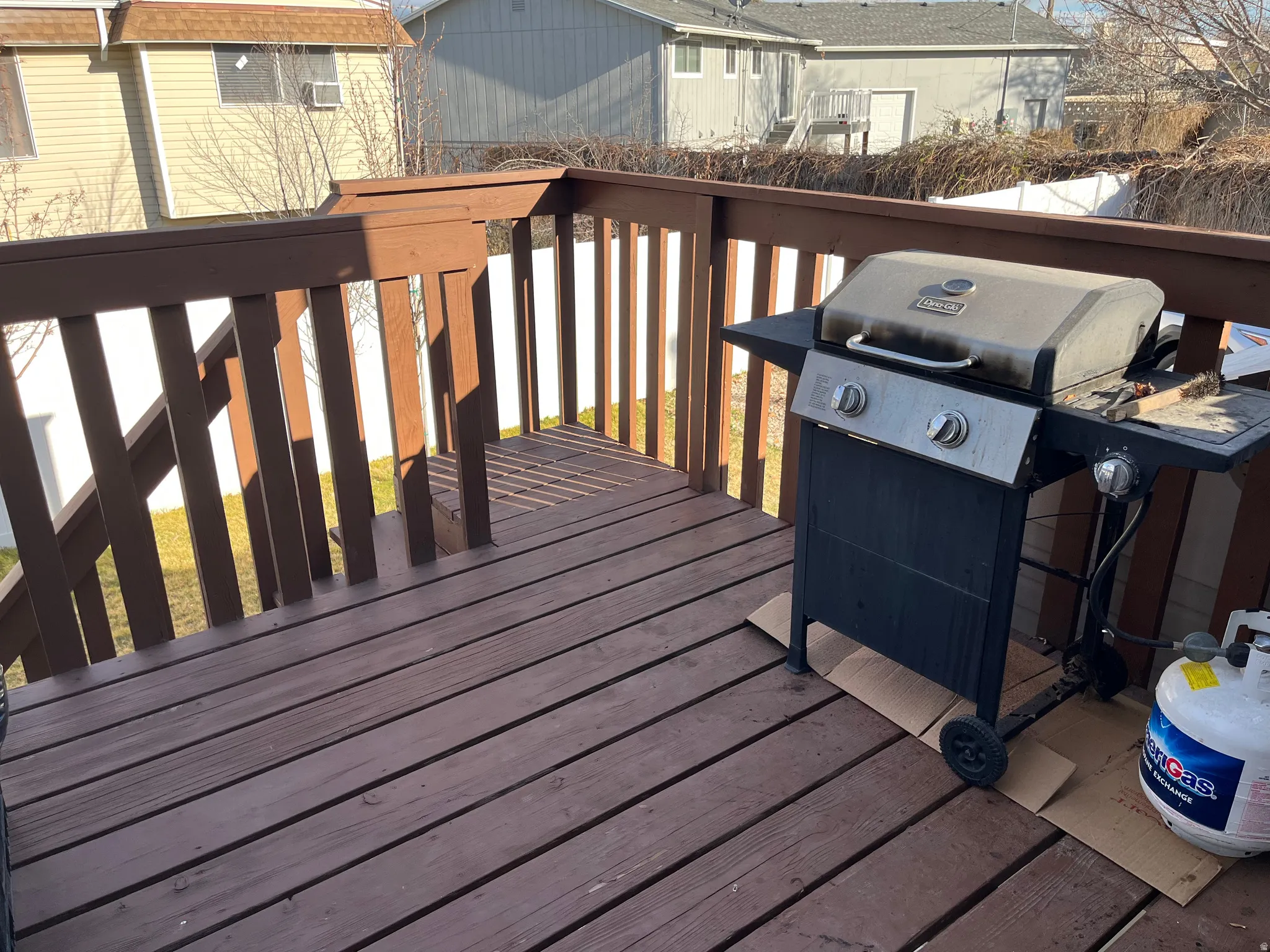 Deck with area for grilling