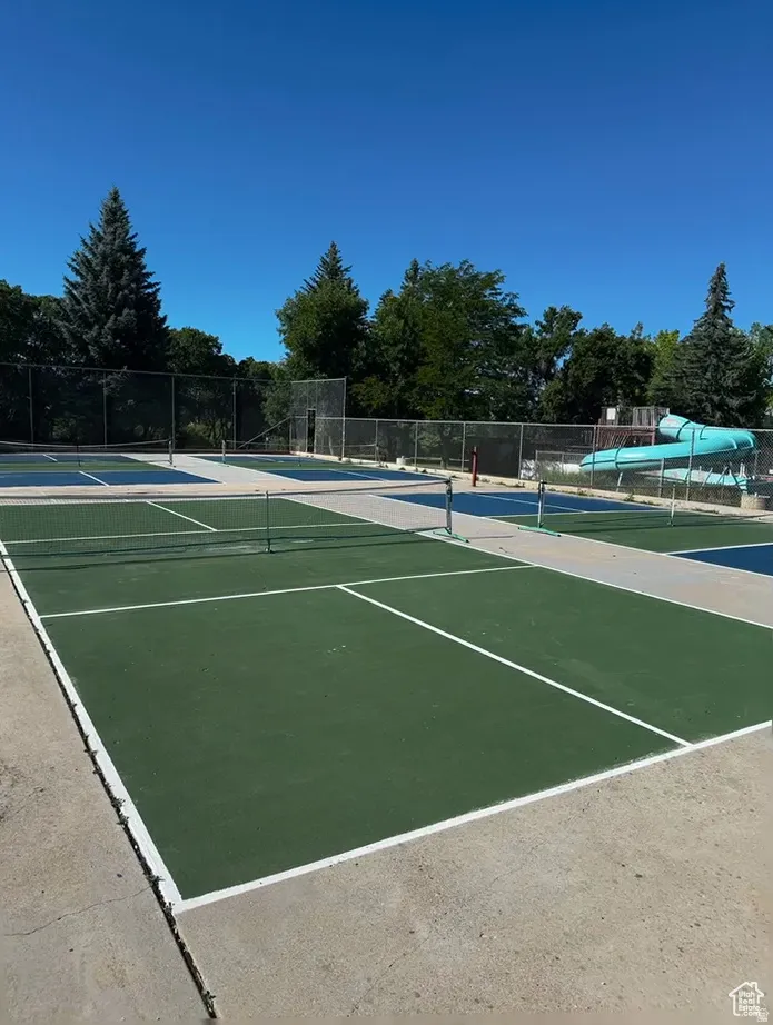 View of tennis court