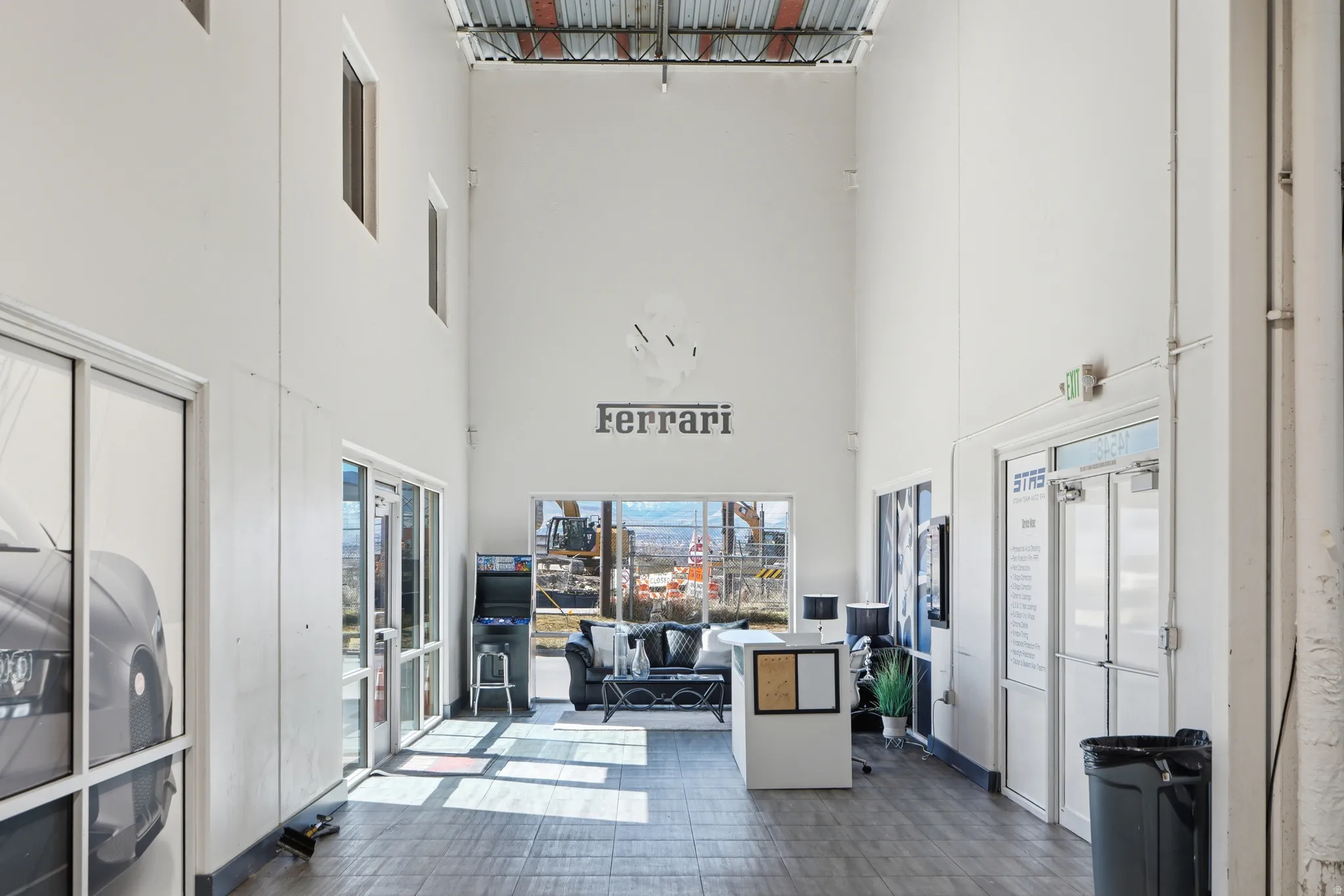 Interior space featuring a high ceiling