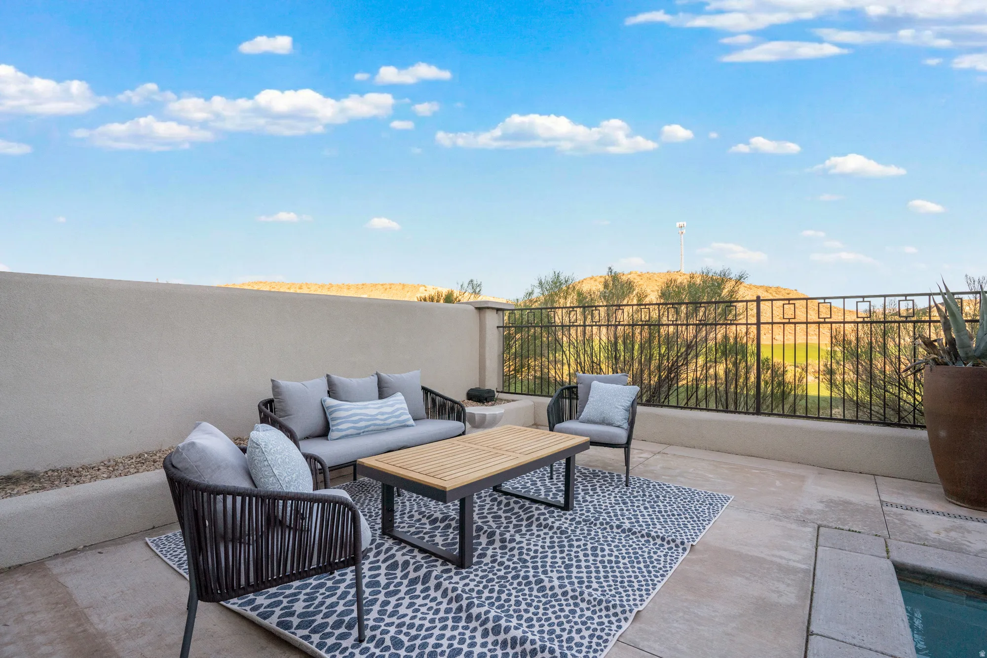 View of patio featuring outdoor seating