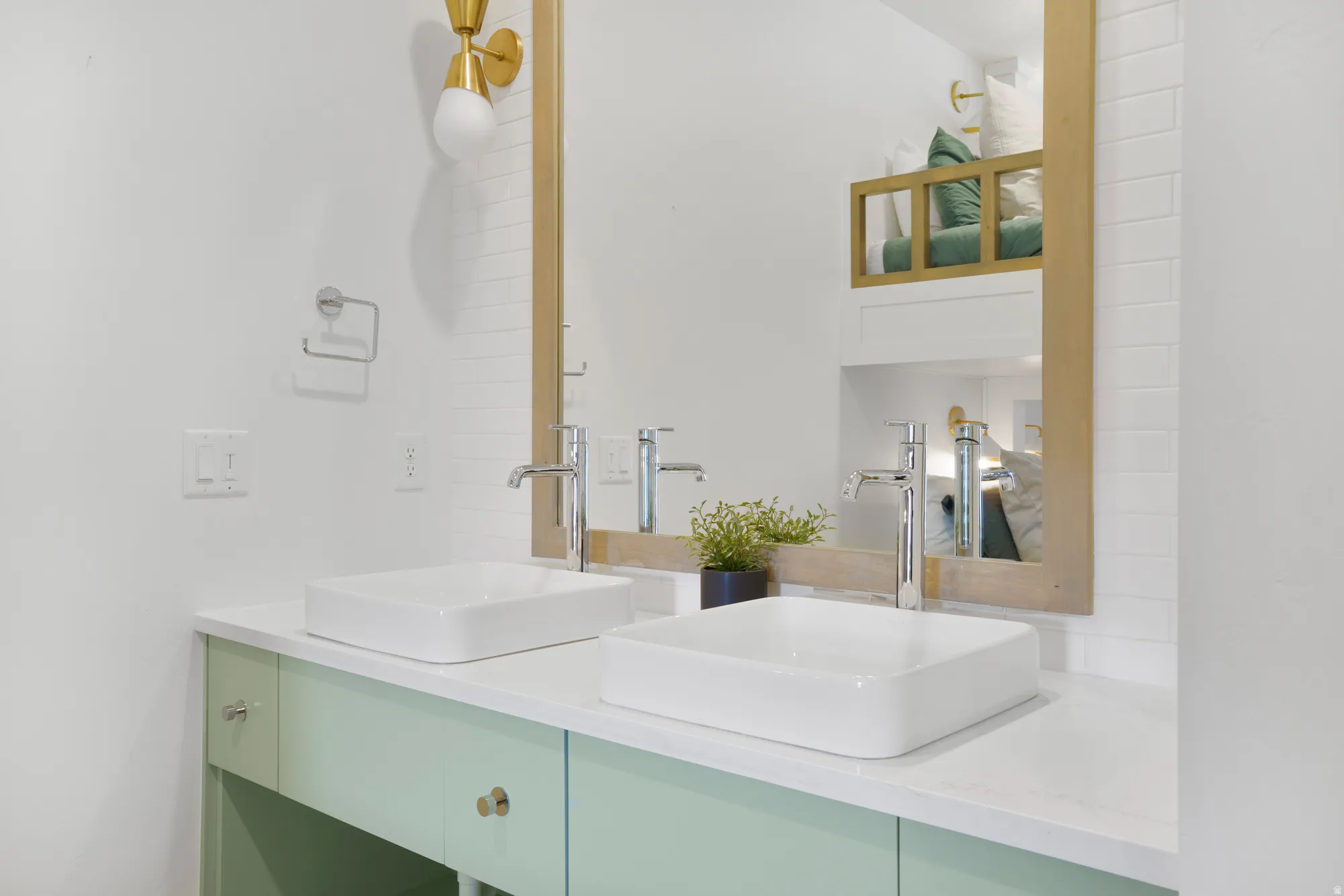 Full bathroom with double vanity