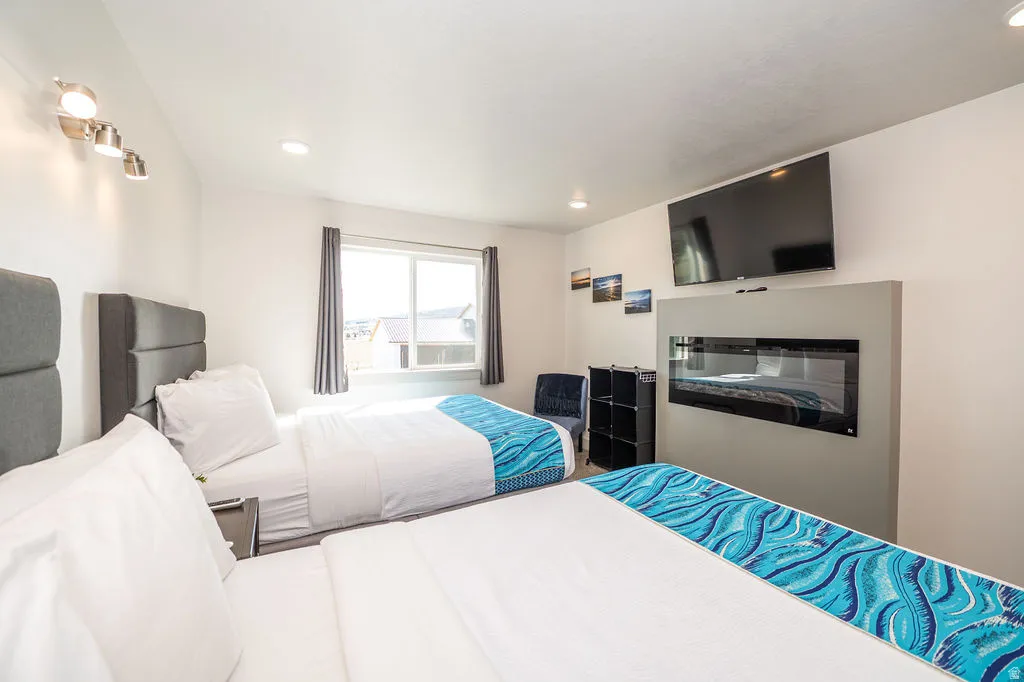 Bedroom with recessed lighting