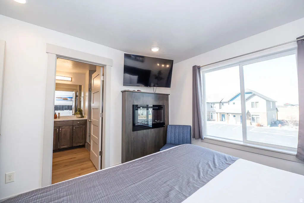 Bedroom featuring connected bathroom