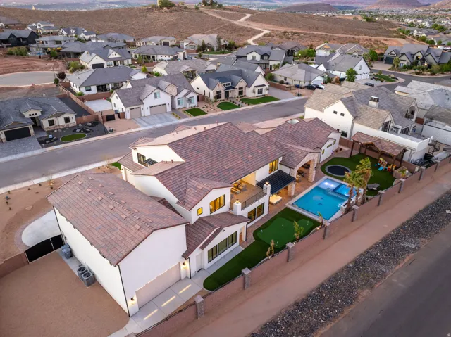 Aerial view of residential area