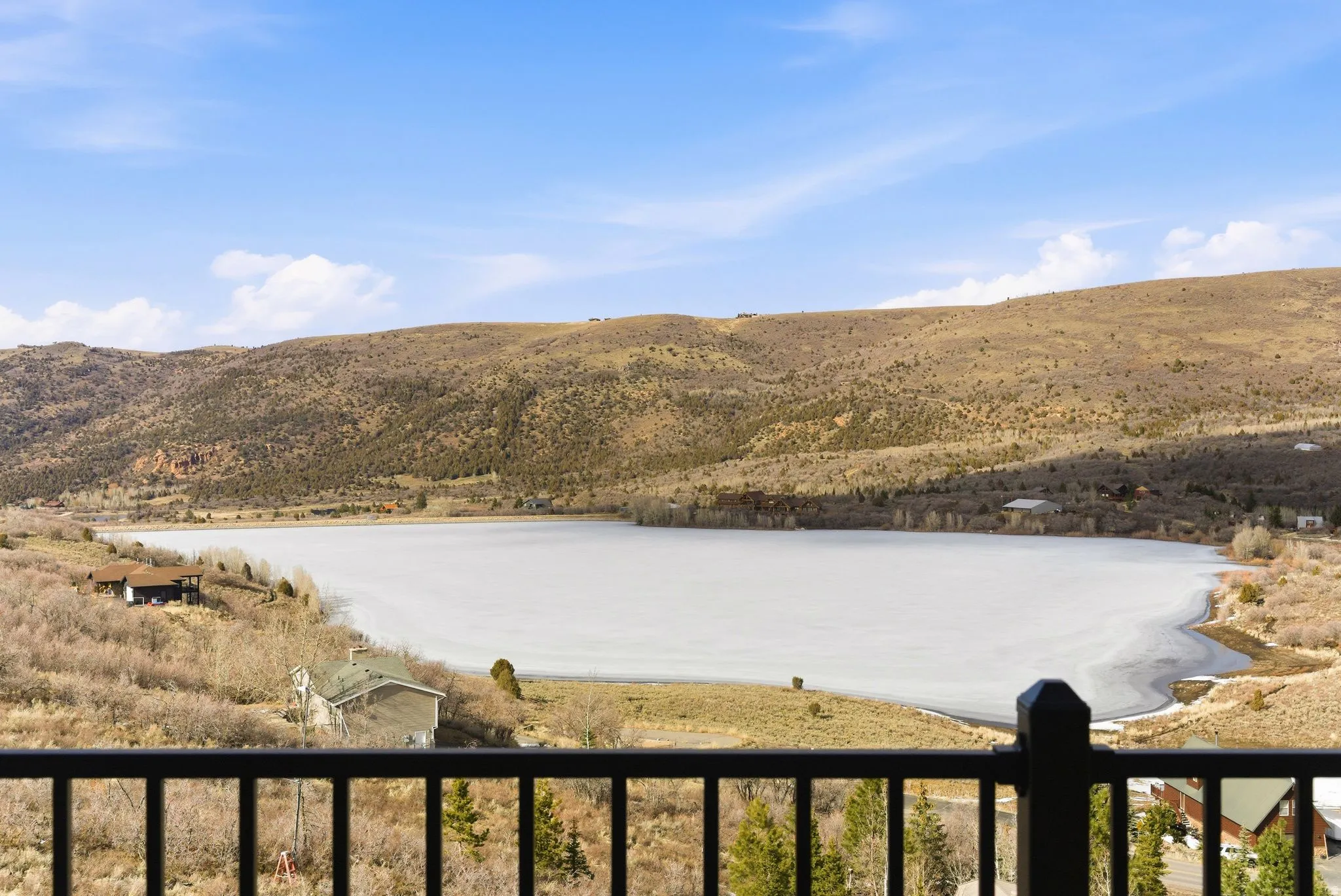 View of Witt's Lake featuring a mountain backdrop