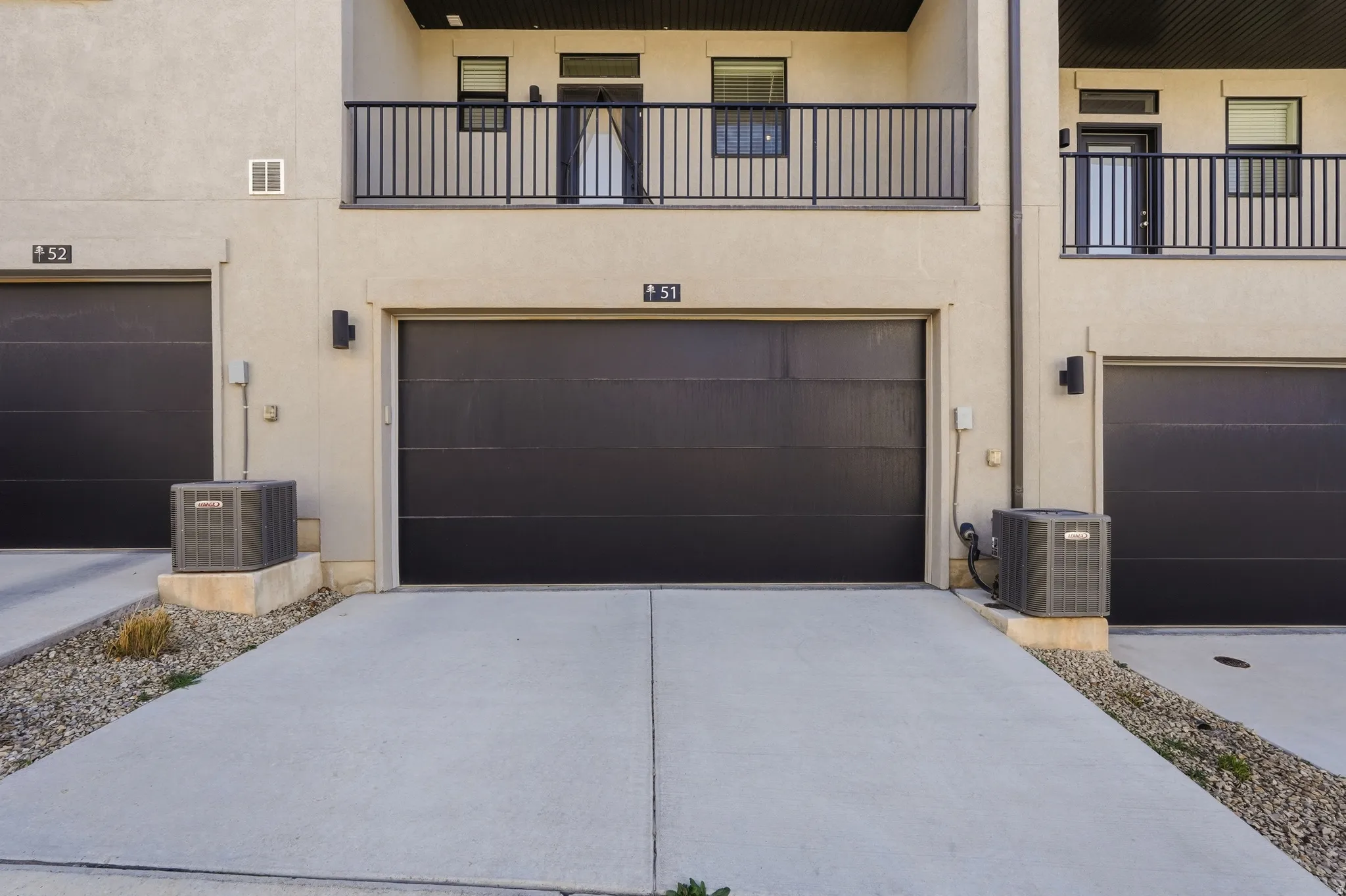 Double Car Garage with concrete driveway