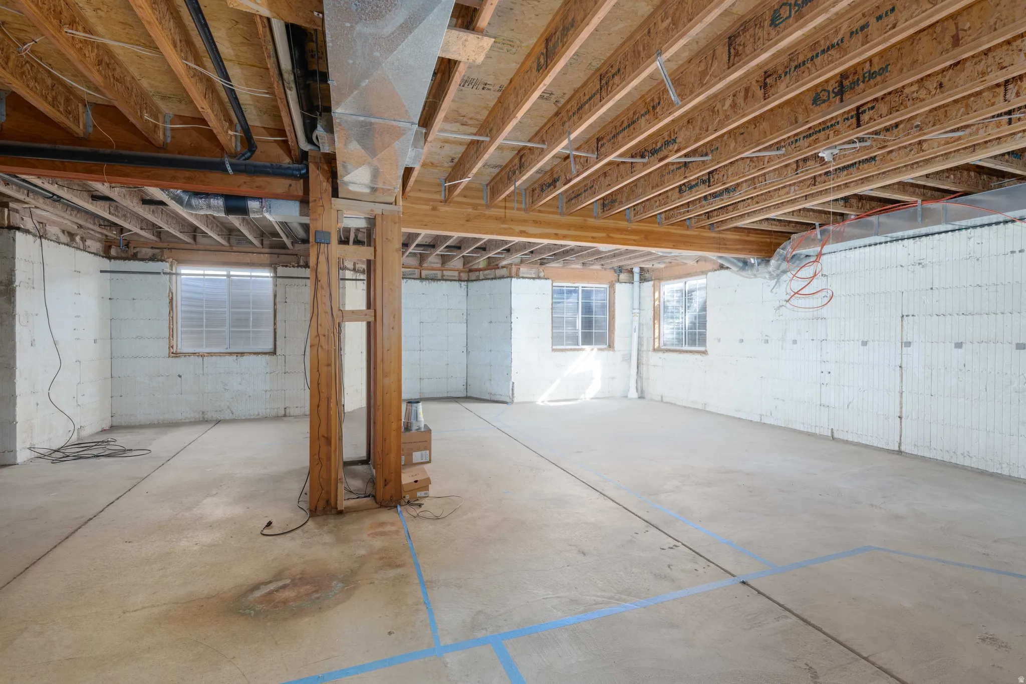 View of unfinished basement