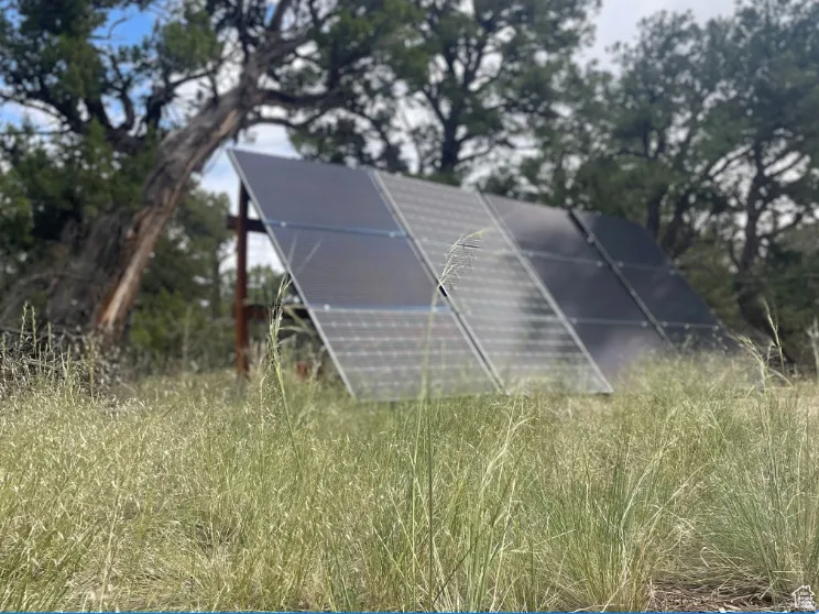 View of outdoor structure with solar panels