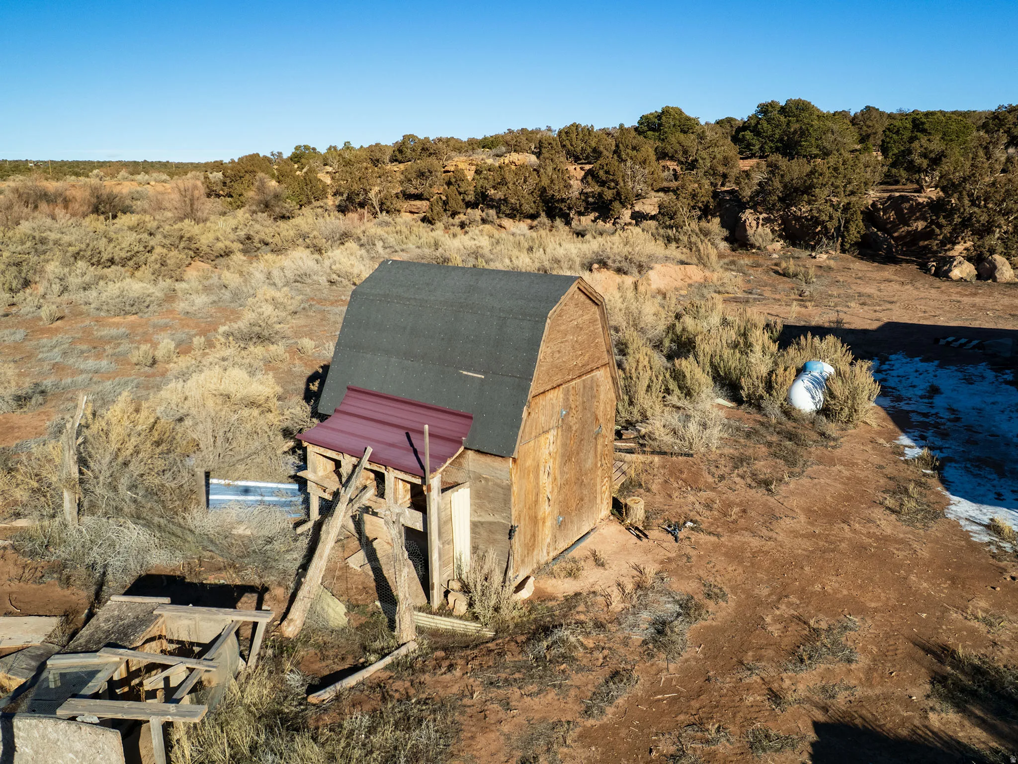 View of outbuilding featuring a rural view
