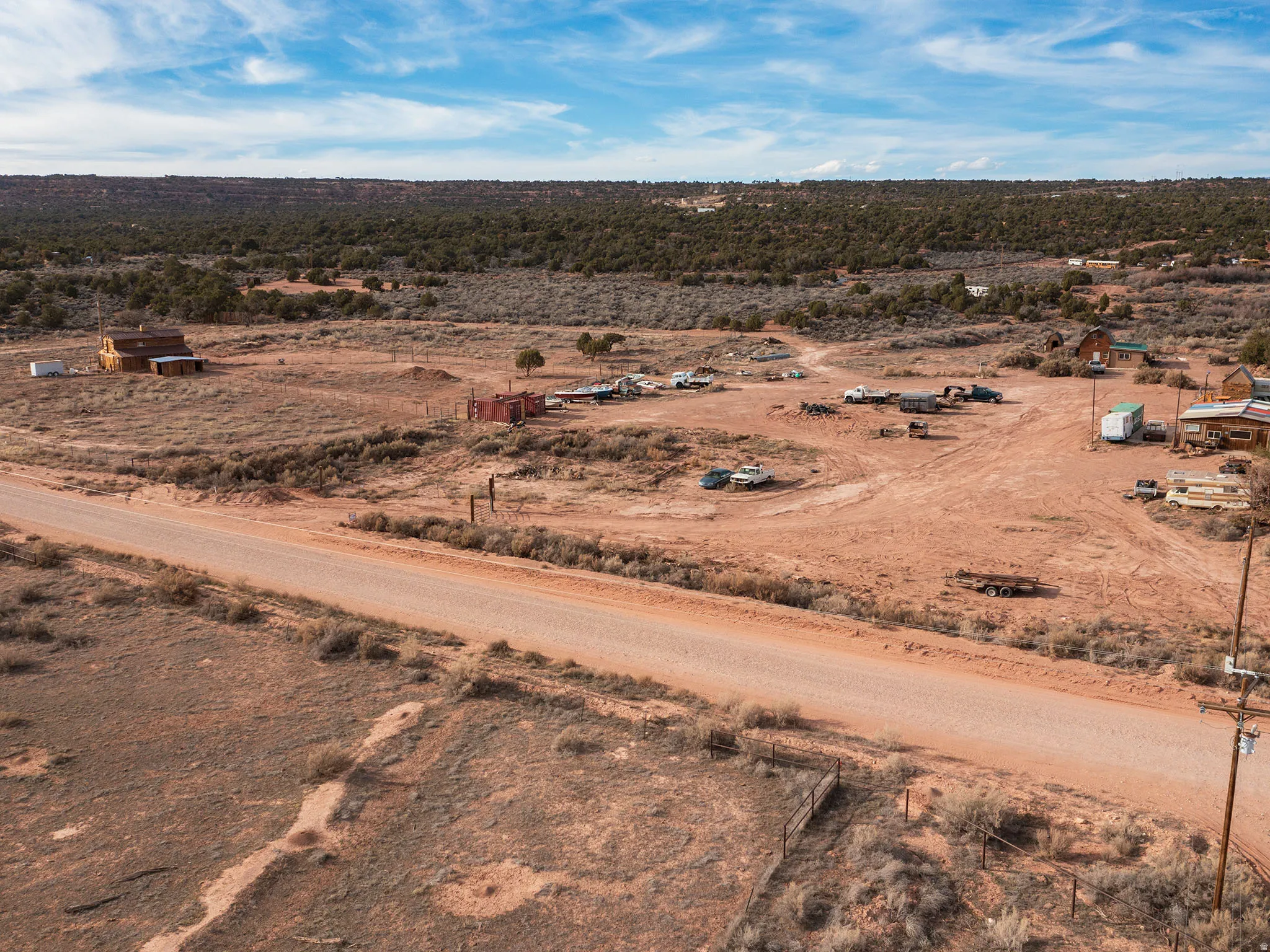 Overview of rural landscape featuring a desert landscape