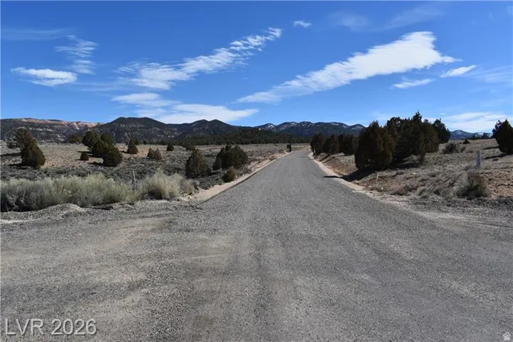 View of street with a mountain view