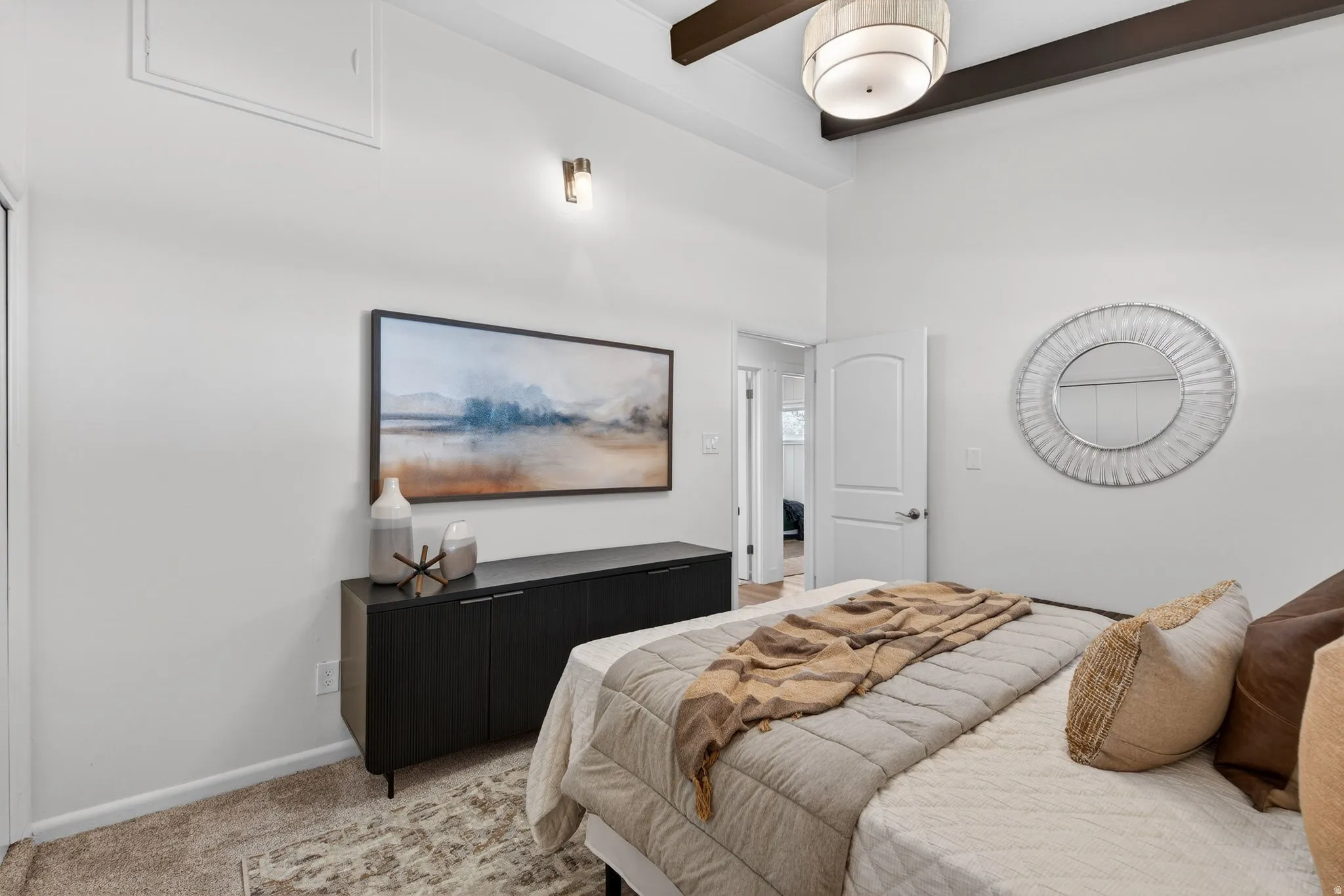Primary bedroom featuring plush, brand-new neutral carpeting. This soft neutral palette creates a serene atmosphere ready for your personal touch.