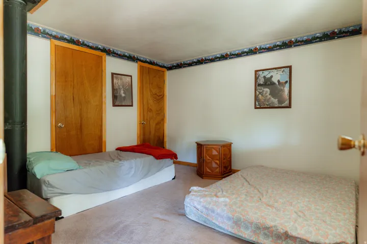 Bedroom with carpet flooring