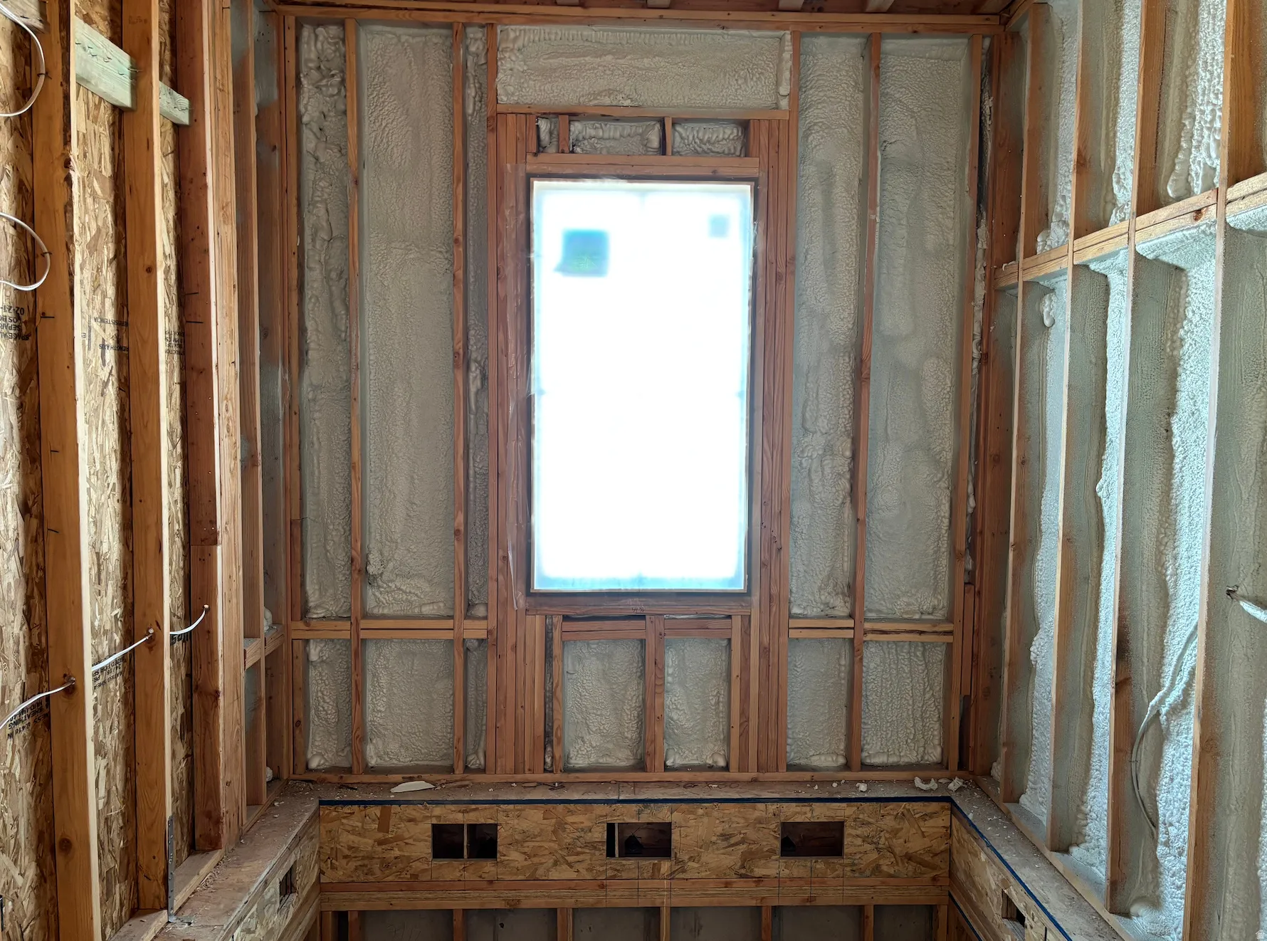 Closed foam Insulation by the stairs