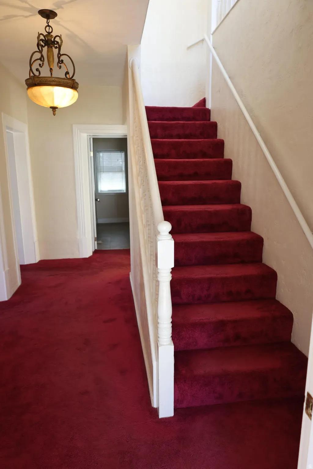 Stairs with carpet floors