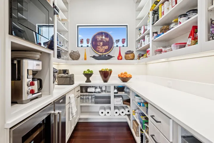 Storage area with wine cooler