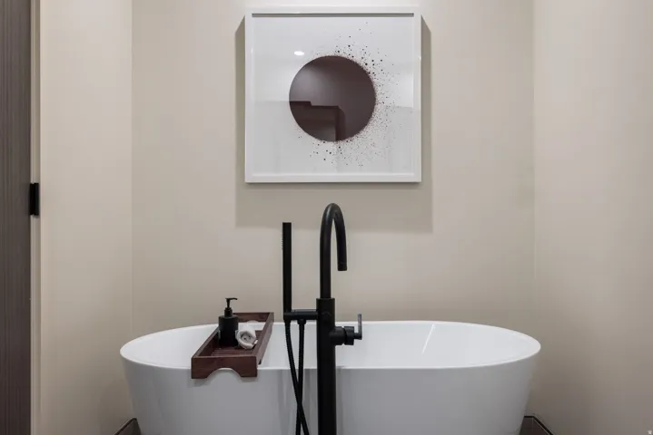 Full bath featuring a freestanding bath