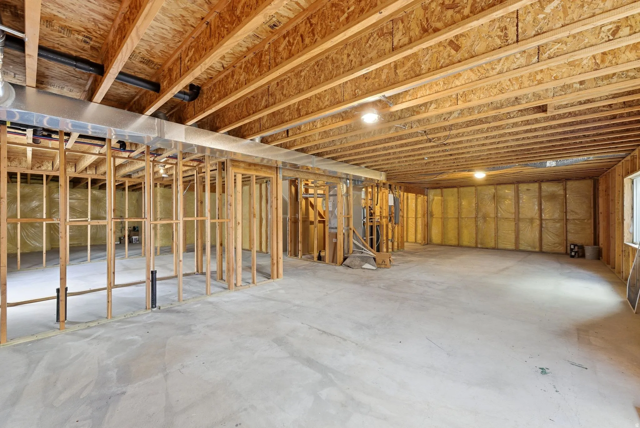View of unfinished basement