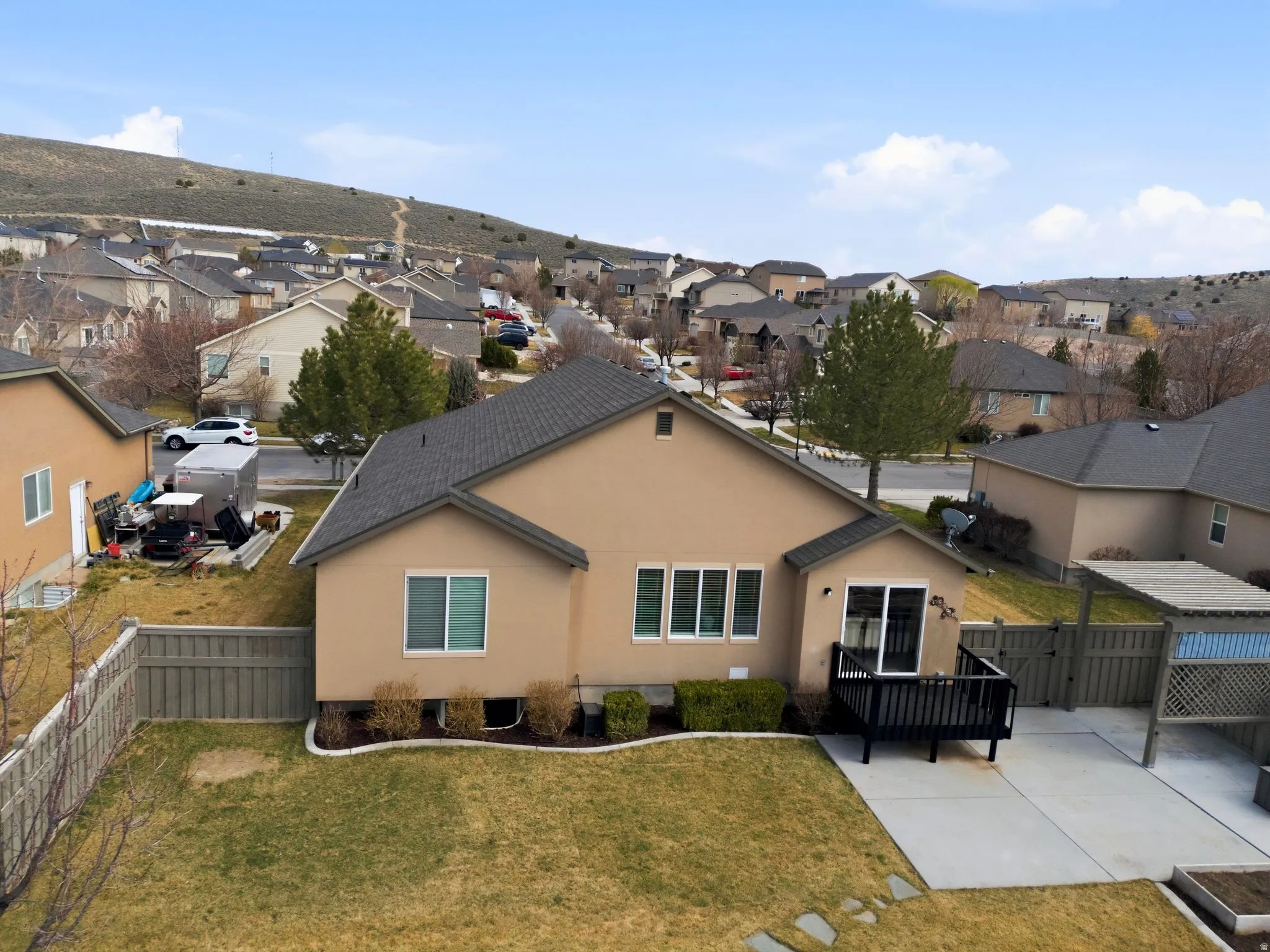 Aerial view of residential area