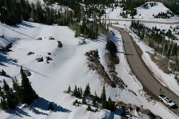 View of snowy aerial view
