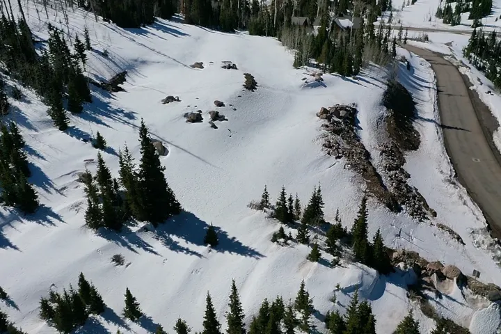 View of snowy aerial view