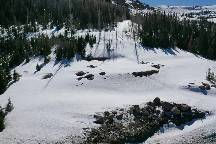 View of snowy aerial view