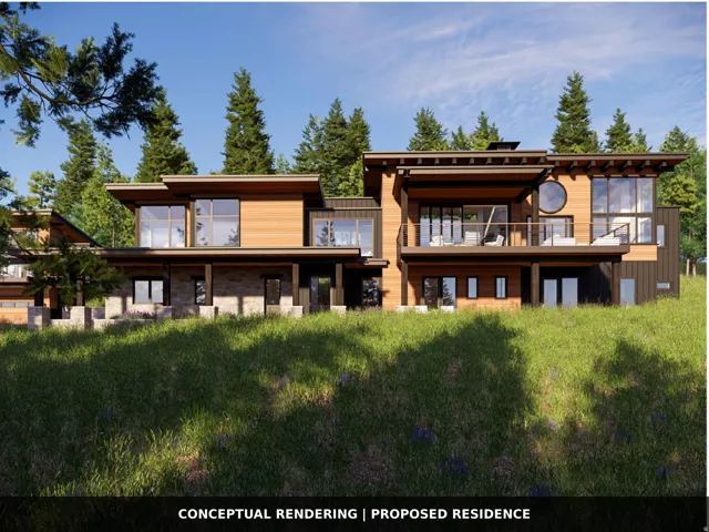 Modern architectural design with a blend of natural wood siding and vertical dark paneling