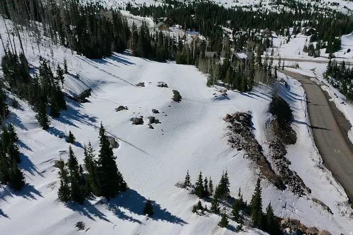 View of snowy aerial view