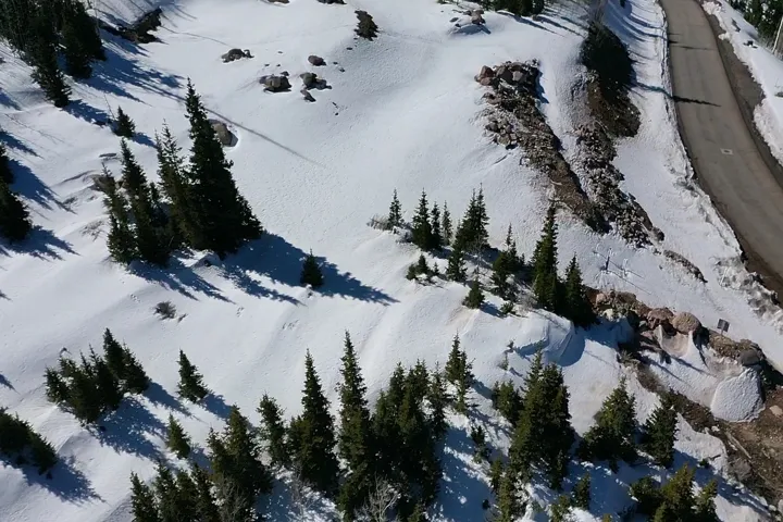 View of snowy aerial view