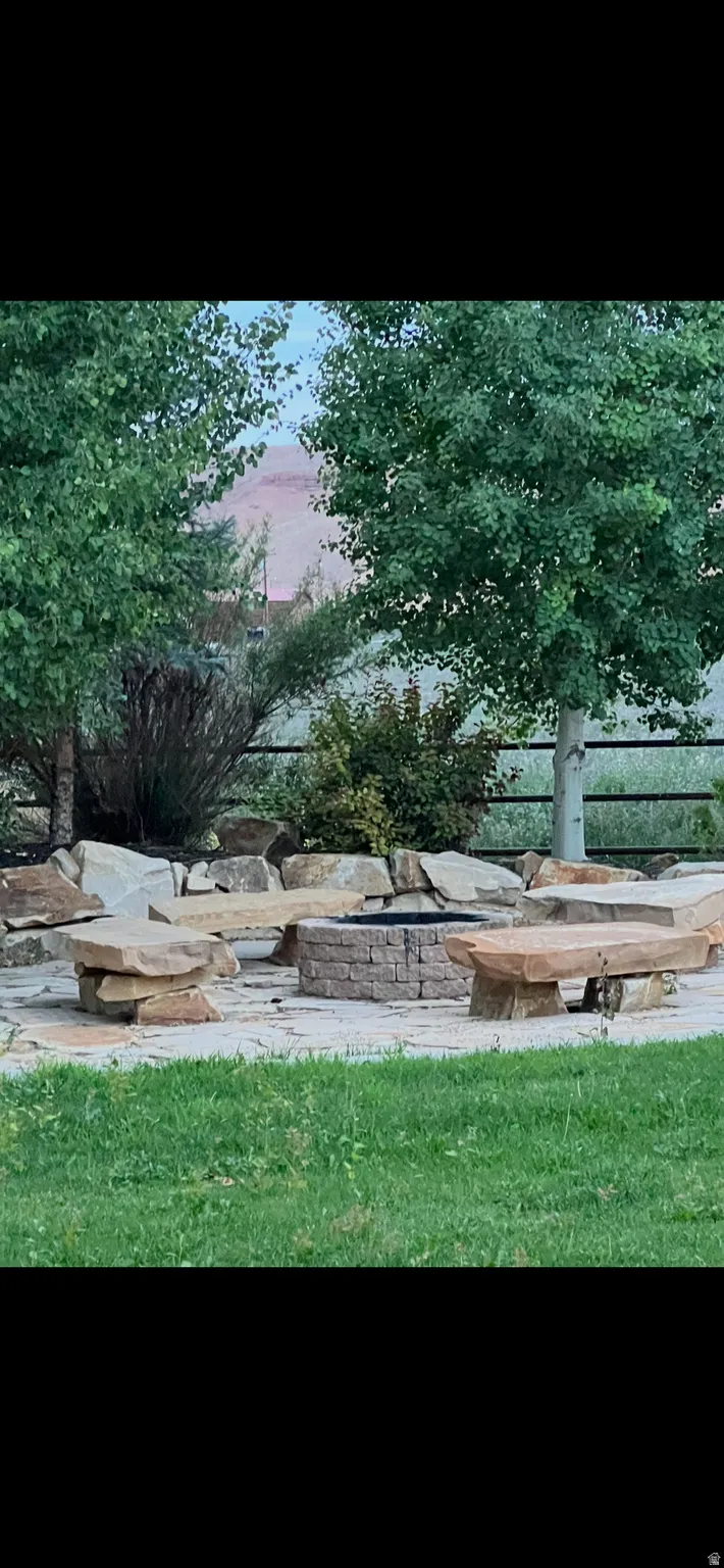 View of grassy yard