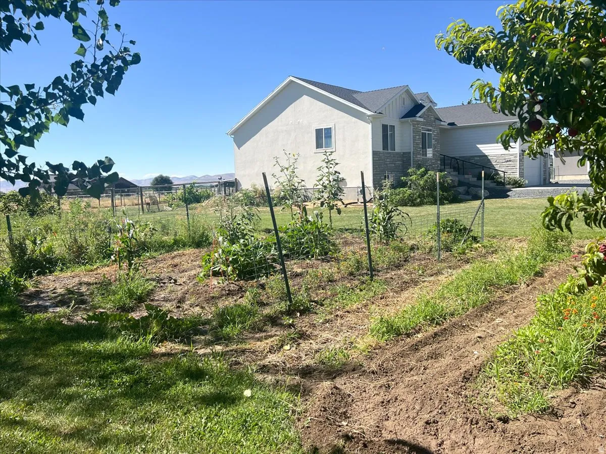 View of yard featuring a garden