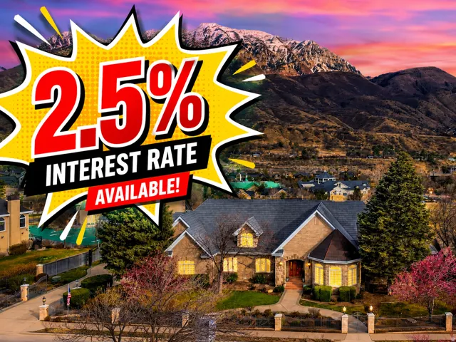 Promotional Material. Highlighting an available interest rate for the property